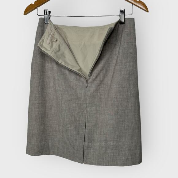 Banana Republic Pencil Skirt Size 2 Tan Heather Lined Career Office Minimalist - Picture 3 of 6